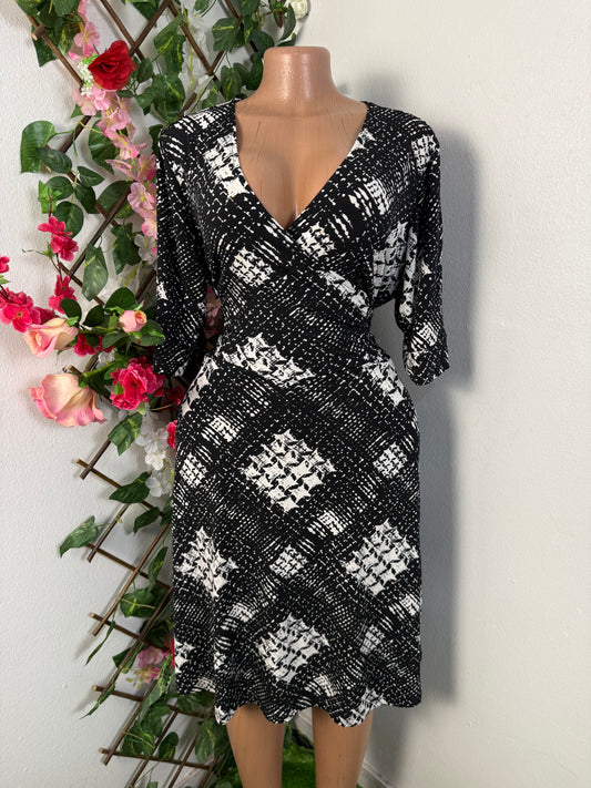 Robe mi longue portefeuille manche 3/4