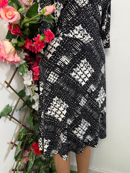 Robe mi longue portefeuille manche 3/4