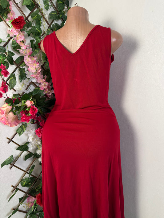 Robe mi longue sans manche a noeud