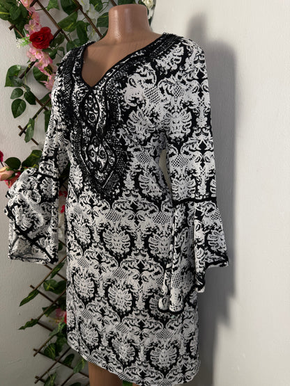 Robe décontracté manche longue évasée