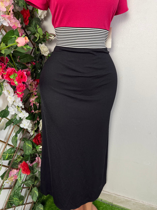 Robe longue a manche courte cinture