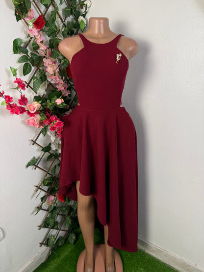 Robe evasee sans manche dos en ficelle