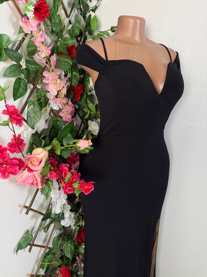 Robe longue moulante decollete bardeau