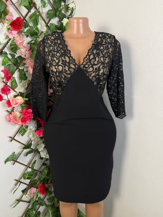 Robe top en dentelle manche longue - Perluna Store - kinshasa