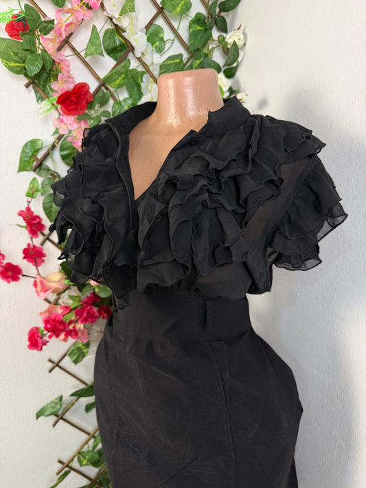 Robe courte ceinturer à dos voilée - Perluna Store - kinshasa