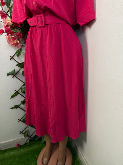 Robe longue a manche courte colle chemise - Perluna Store - kinshasa