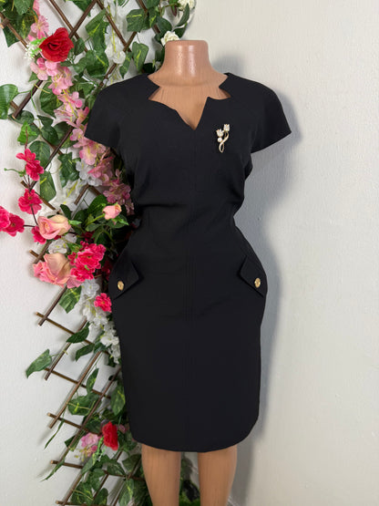 Robe mi longue a faux poche latérale - Perluna Store - kinshasa