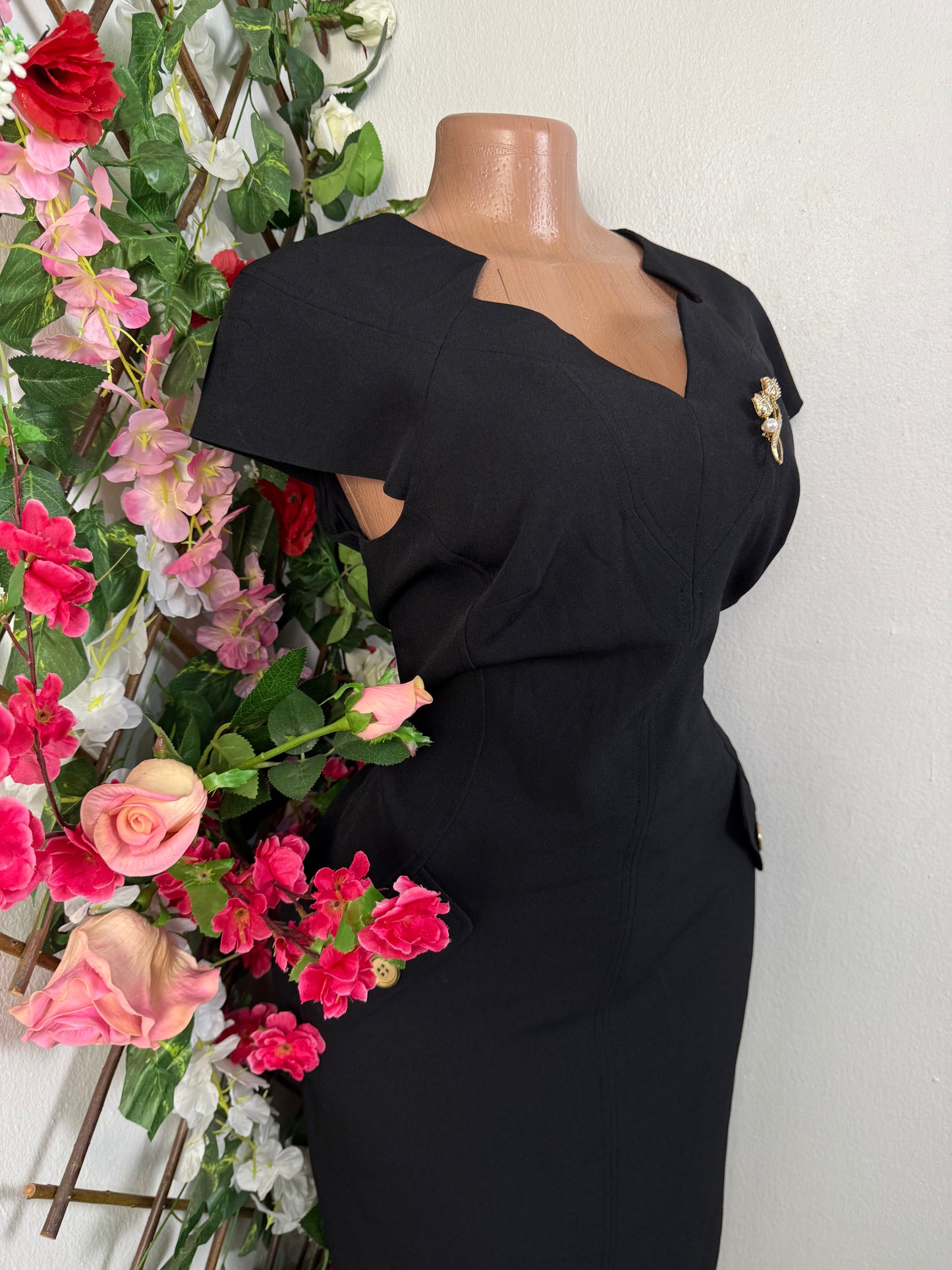 Robe mi longue a faux poche latérale - Perluna Store - kinshasa