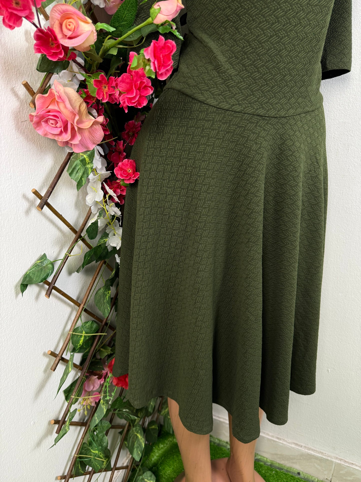 Robe longue évasée manche courte - Perluna Store - kinshasa