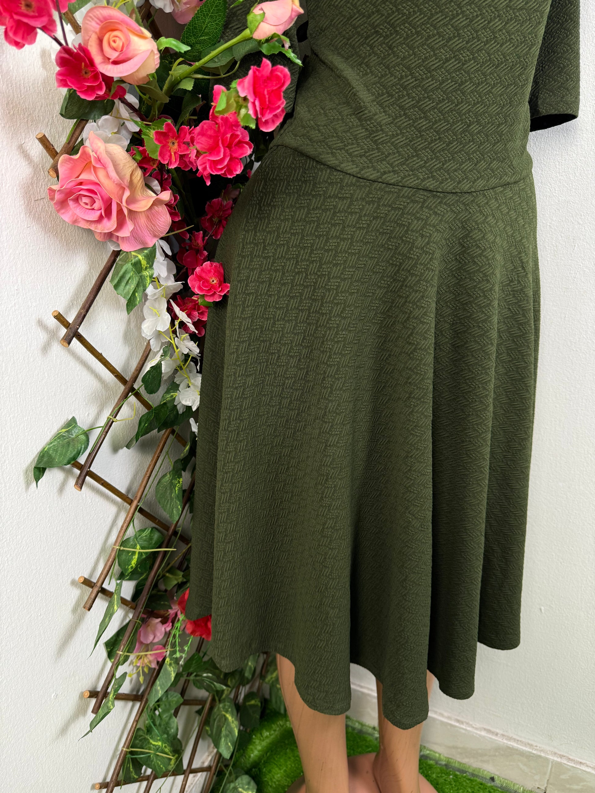 Robe longue évasée manche courte - Perluna Store - kinshasa