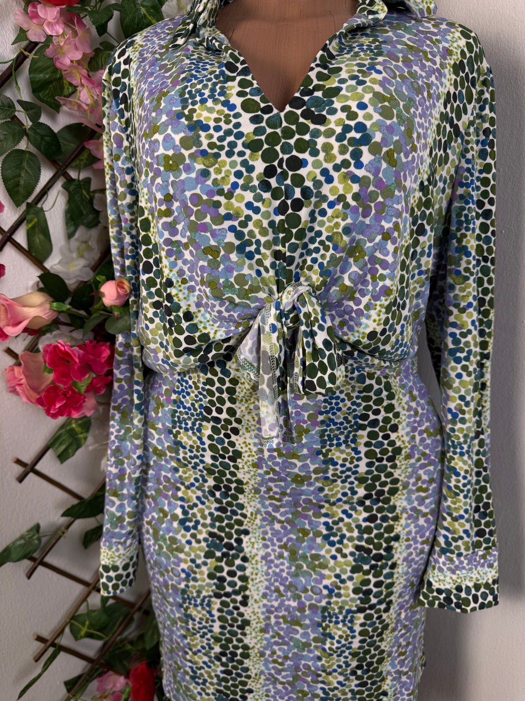 Robe jupe-chemise a longue manche