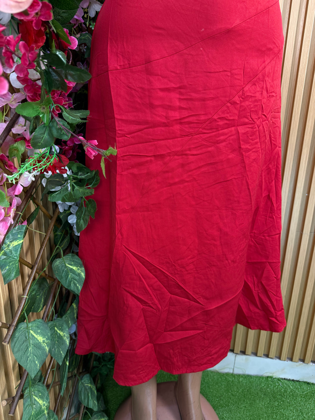 Robe évasée longue sans manches décolletée-L