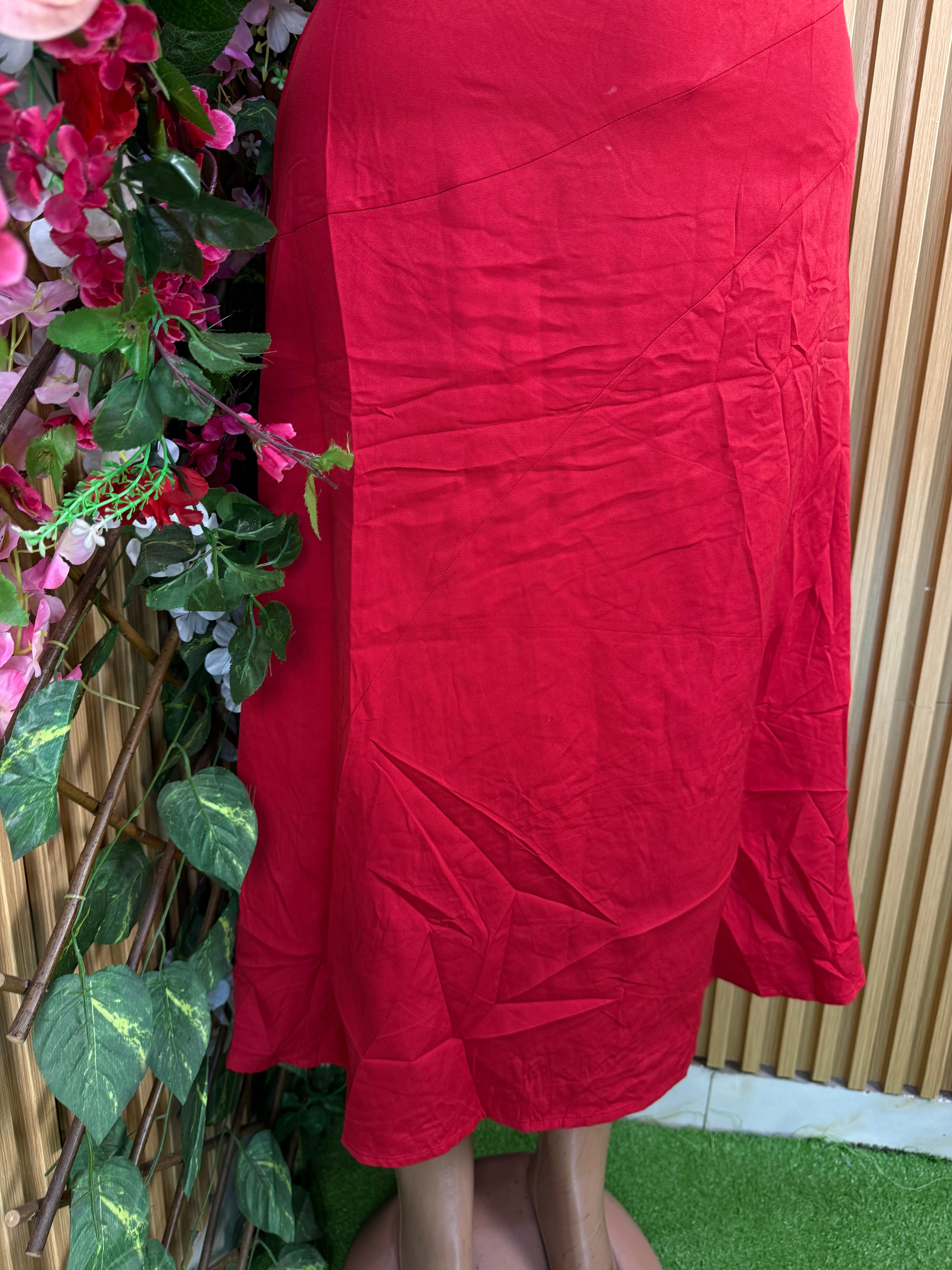 Robe évasée longue sans manches décolletée-L