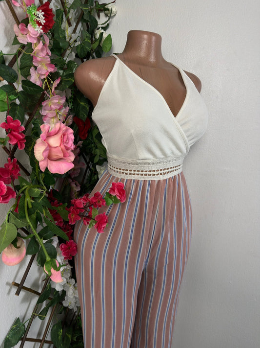 Combinaison longue jambe évasé a fine bretelle et colle en V - Perluna Store - kinshasa