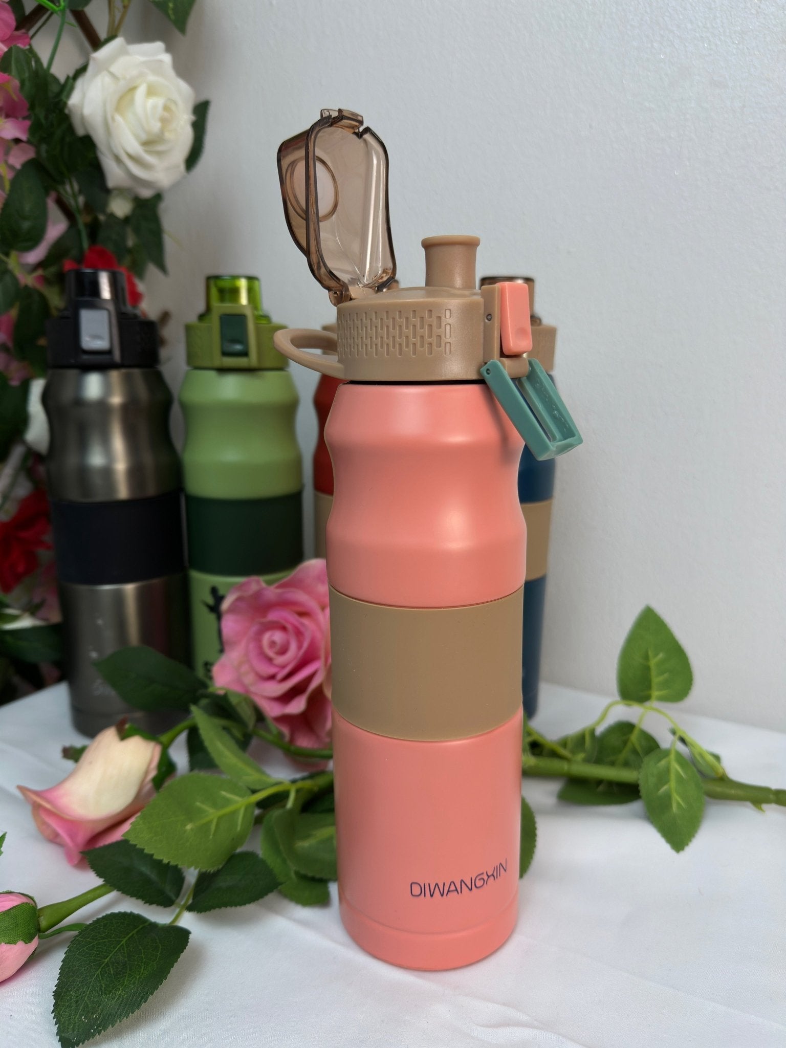 Gourde pour boisson 75CL avec bouchon instantané en aluminium, pipette et paille, randonnée - Perluna Store - kinshasa