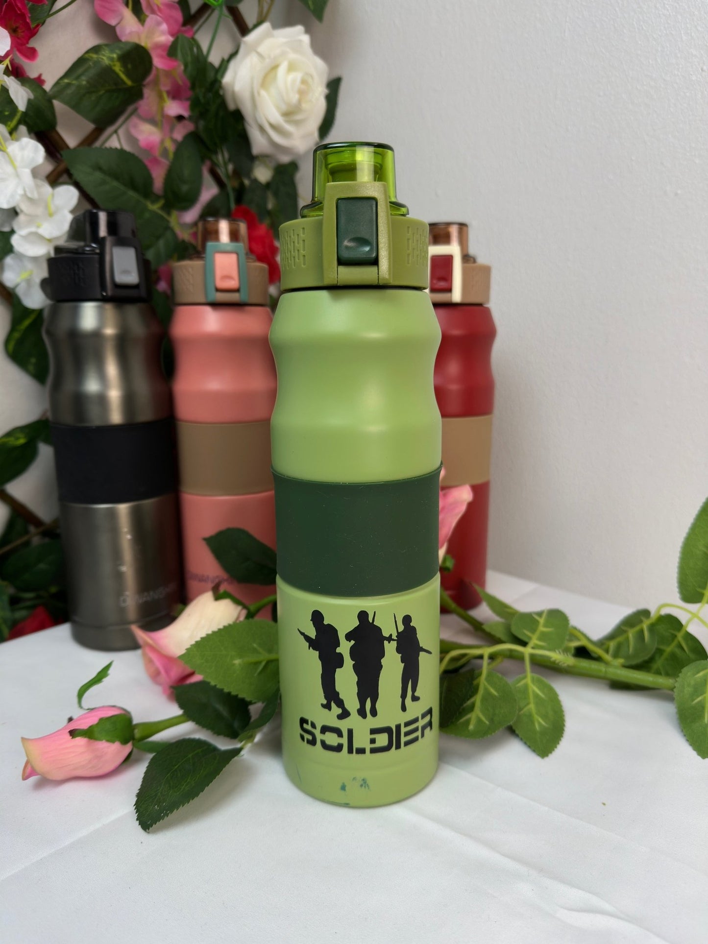 Gourde pour boisson 75CL avec bouchon instantané en aluminium, pipette et paille, randonnée - Perluna Store - kinshasa