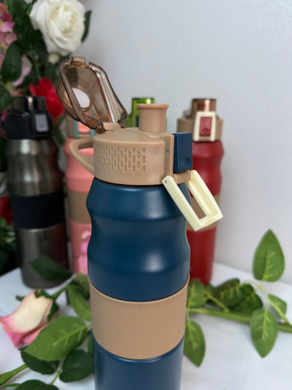 Gourde pour boisson 75CL avec bouchon instantané en aluminium, pipette et paille, randonnée - Perluna Store - kinshasa