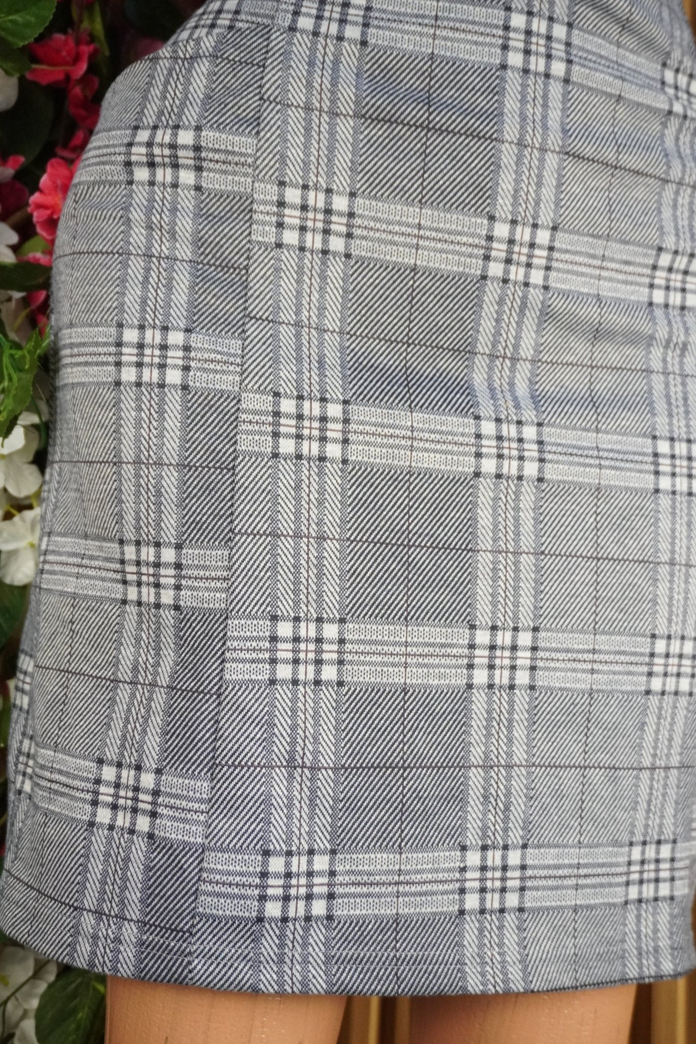 Jupe droite de couleur gris- - Perluna Store