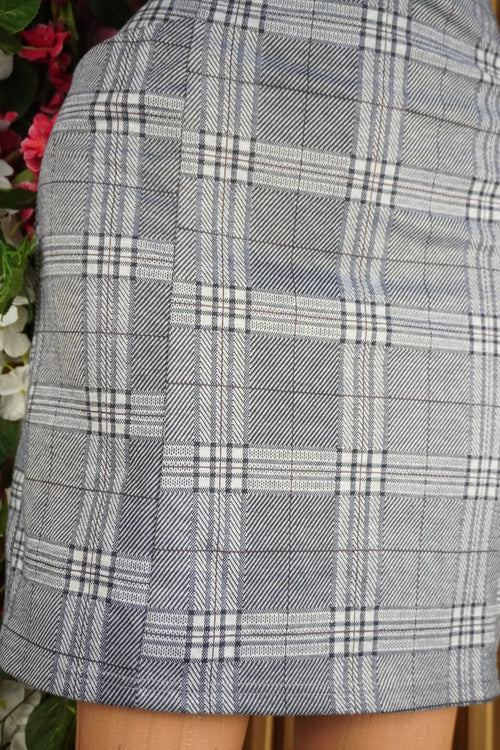 Jupe droite de couleur gris- - Perluna Store