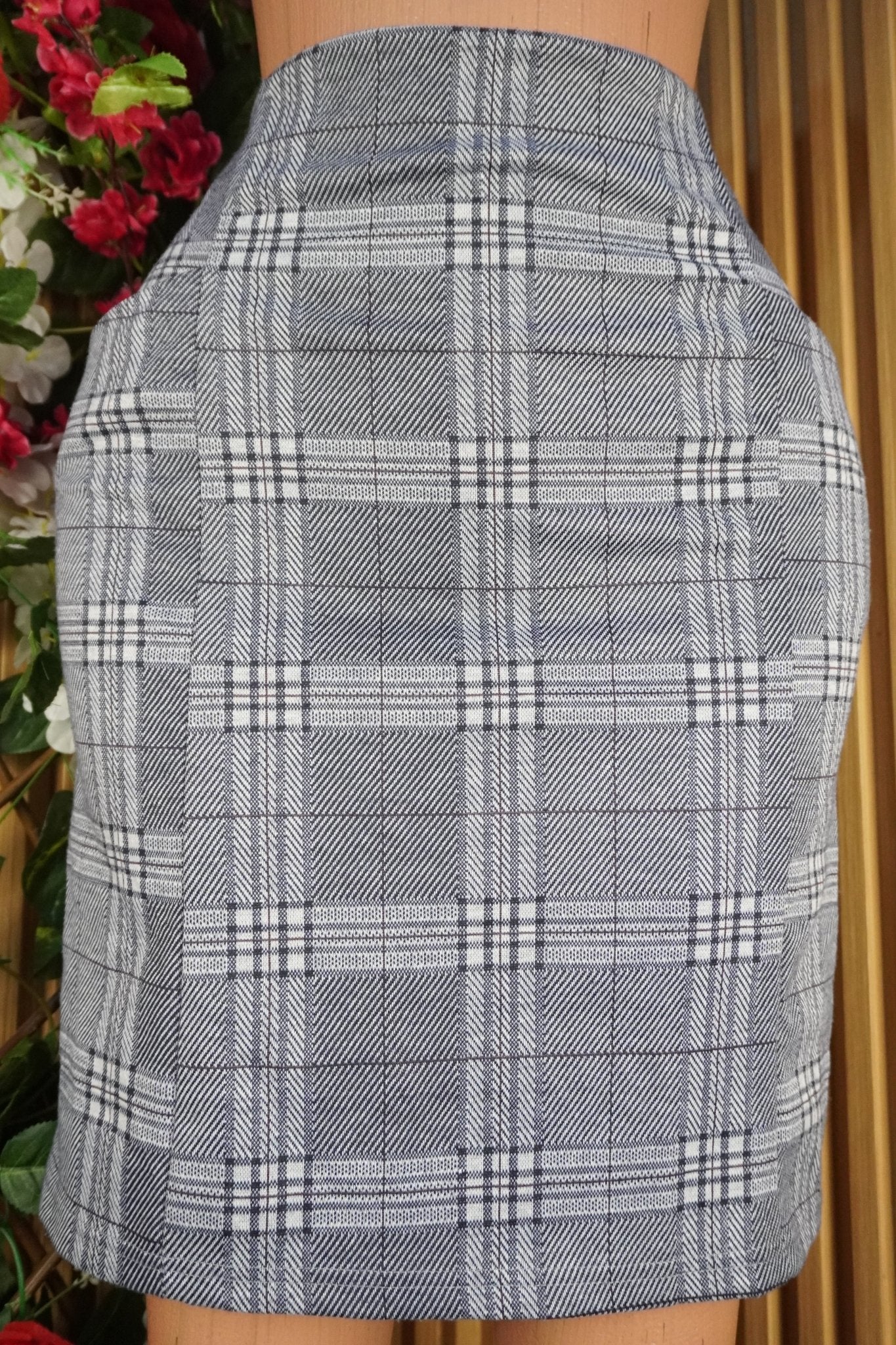 Jupe droite de couleur gris- - Perluna Store