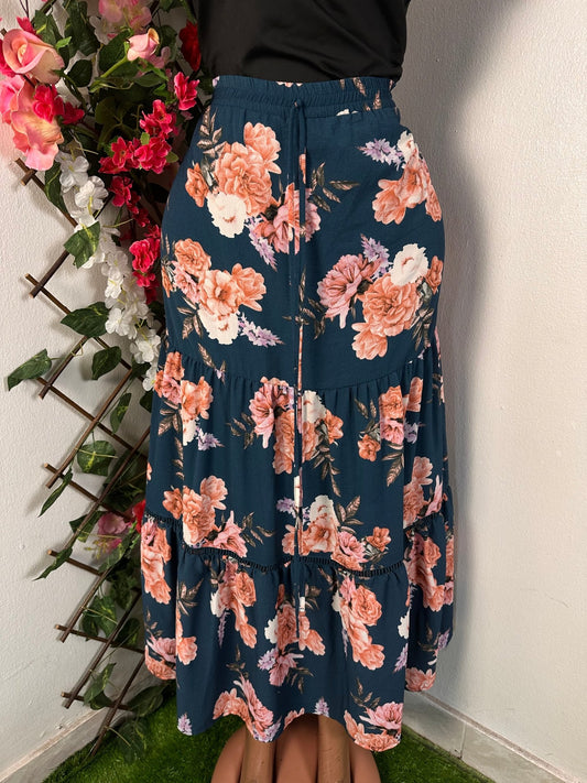Jupe longue à imprimée florale - Perluna Store - kinshasa