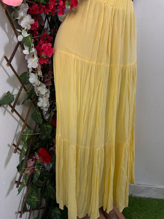 Jupe longue décontracté couleur jaune - Perluna Store - kinshasa