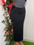 Jupe longue moulante couleur noir avec fente - Perluna Store