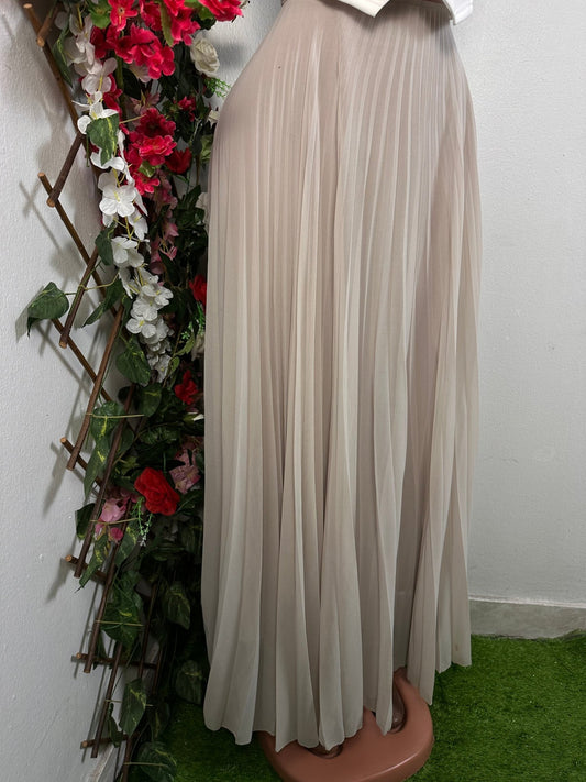 Jupe longue plissée couleur gris - Perluna Store - kinshasa