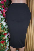 Jupe moulante de couleur noir- - Perluna Store