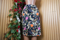 Jupe moulante imprimée fleurie-L - Perluna Store