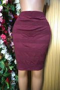 Jupe moulante mini couleur rouge bordeaux-M - Perluna Store
