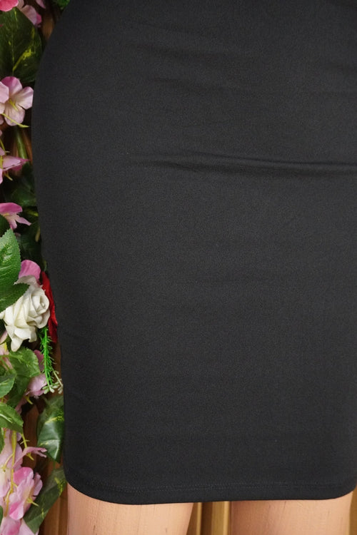 Jupe moulante slim couleur noir- - Perluna Store