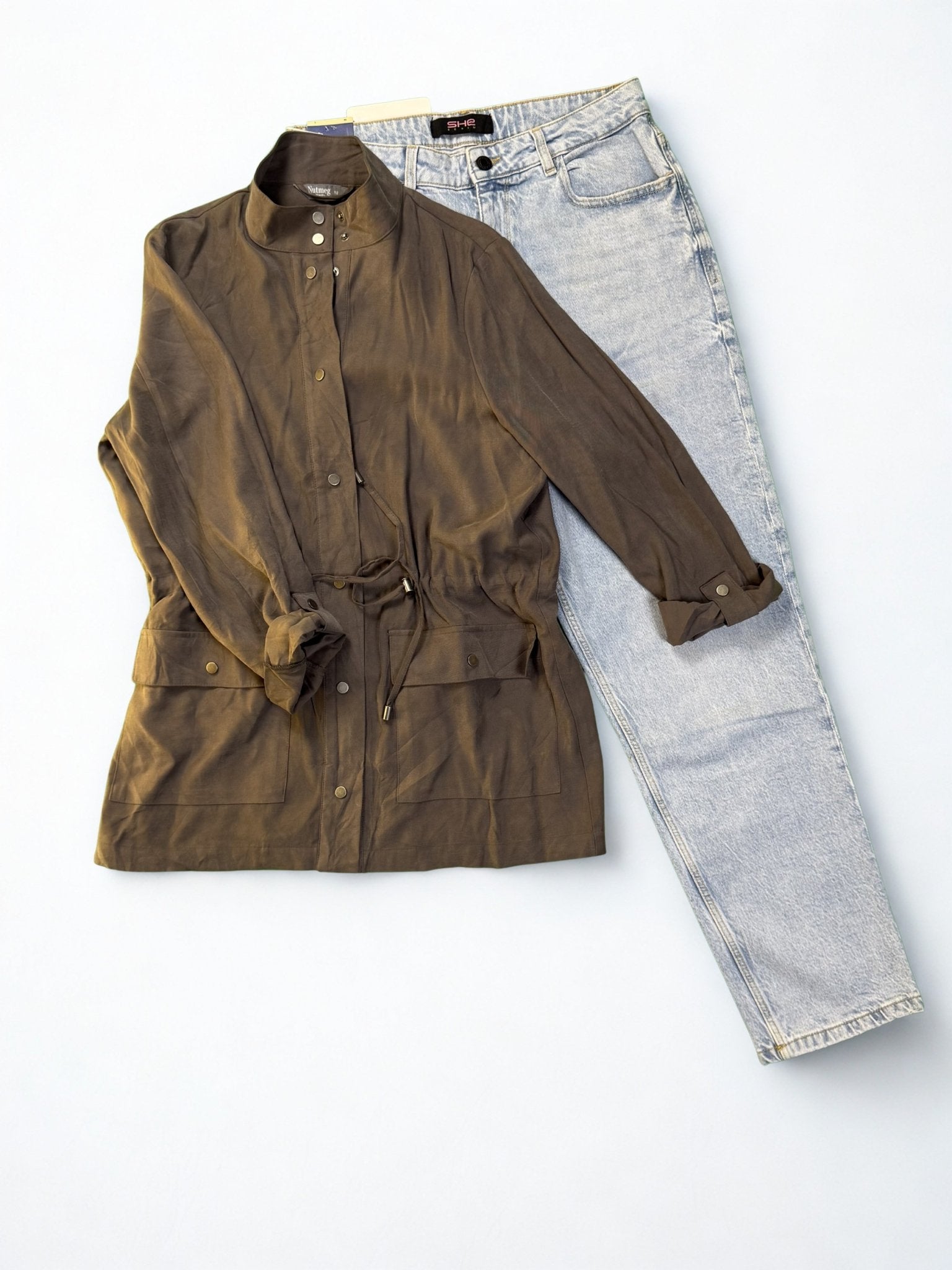 Pantalon Jeans Straight bleu délavé pour femme - Perluna Store