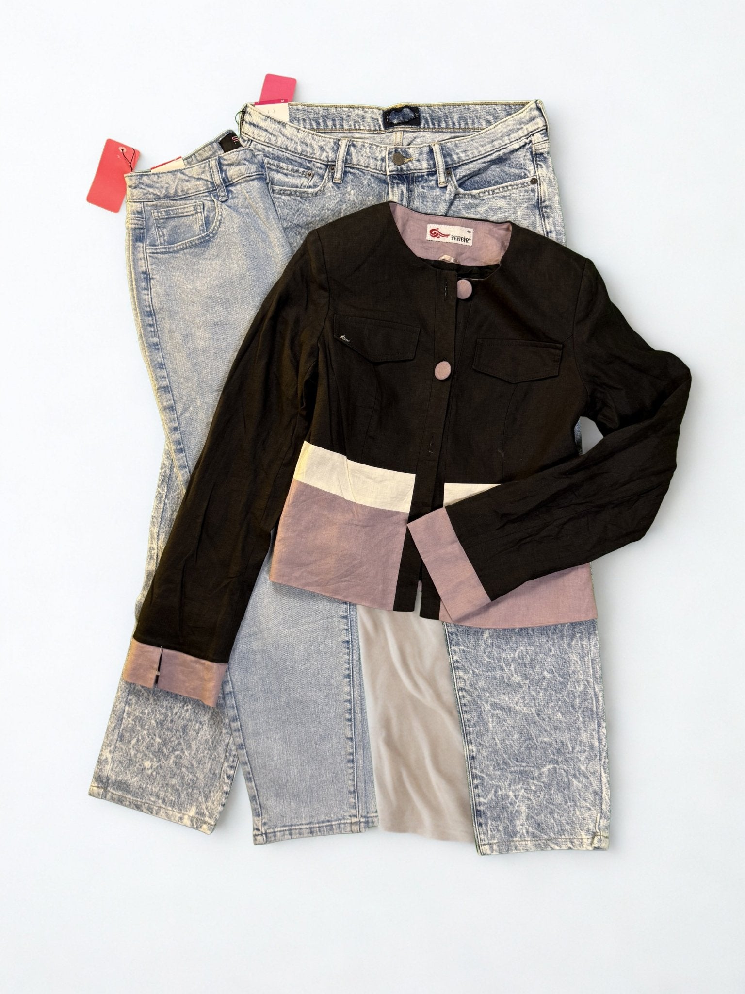 Pantalon Jeans Straight delave pour femme - Perluna Store