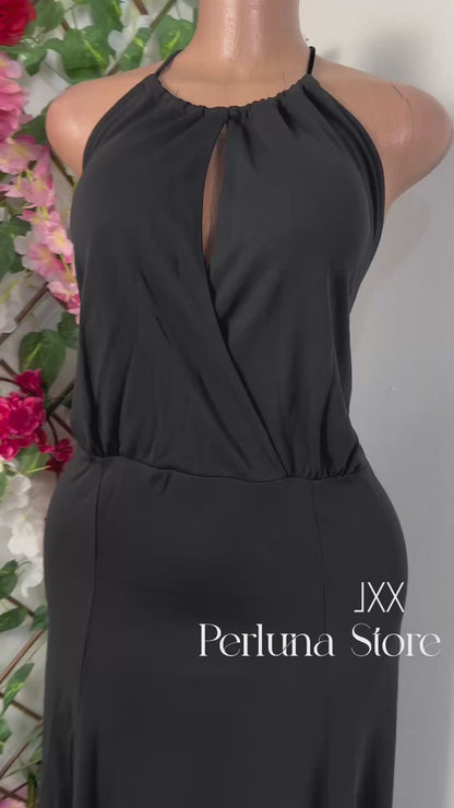 Robe longue sans manche à dos ouvert