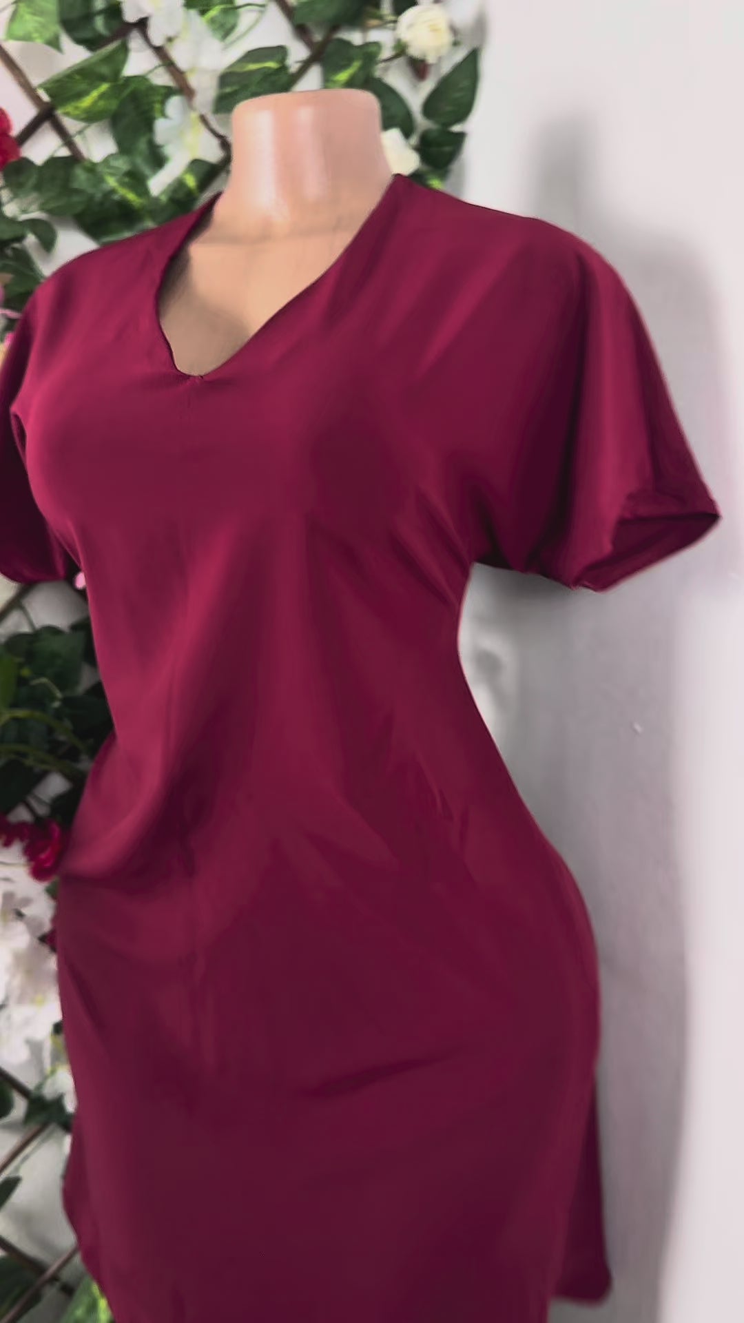 Robe moulante slim manches courtes