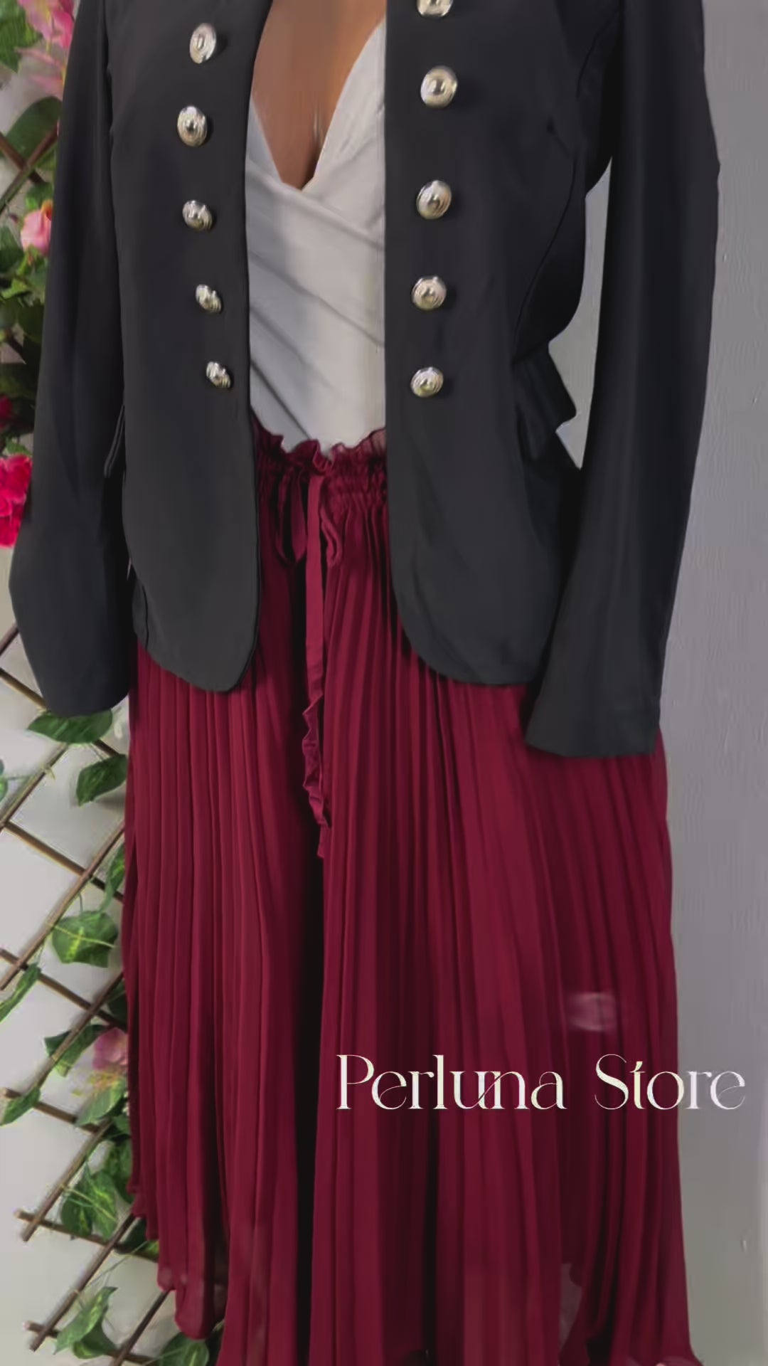 Jupe pantacourt plissée à nœud