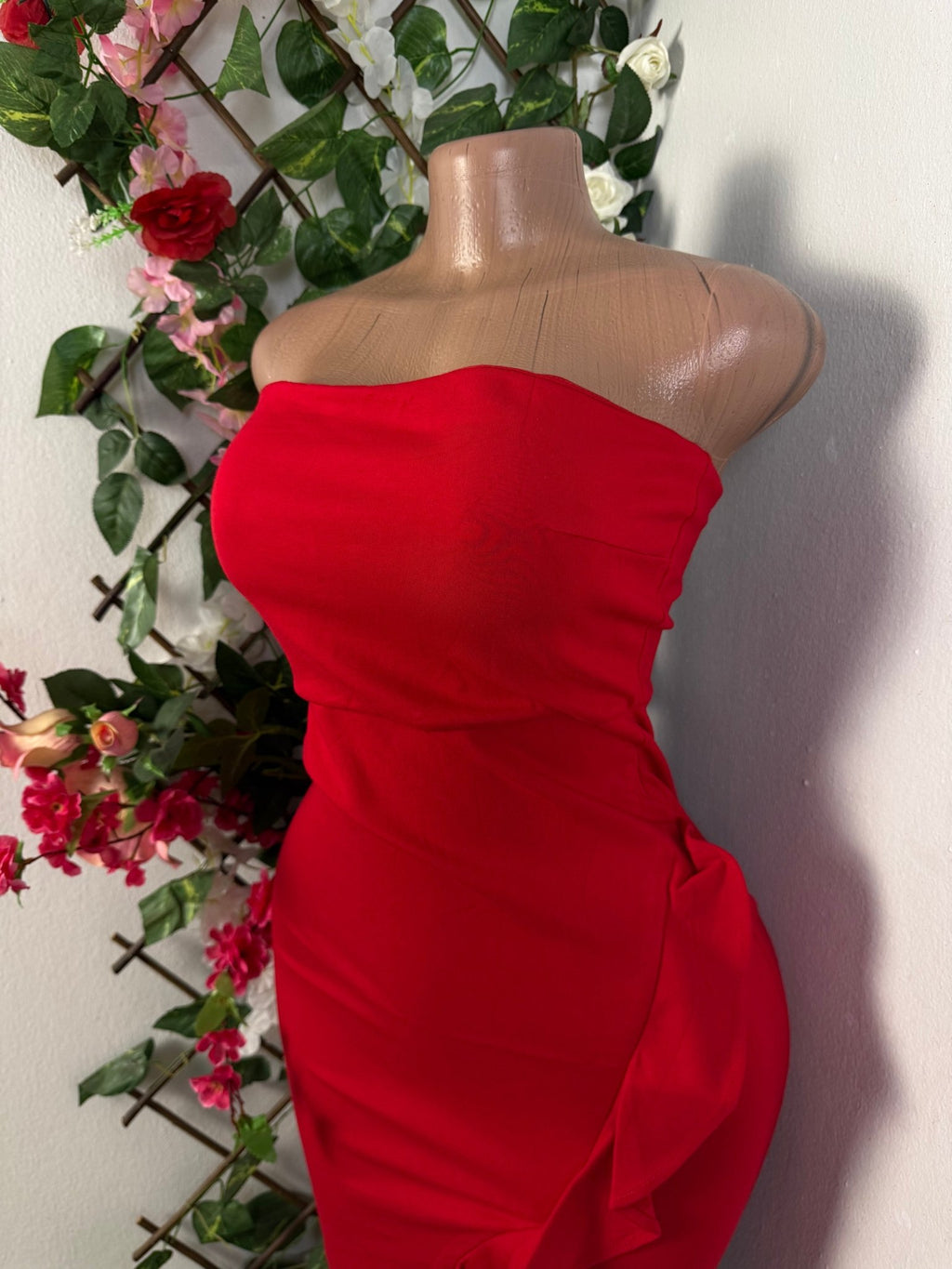 Robe bustier à fente volant  - Perluna Store - kinshasa