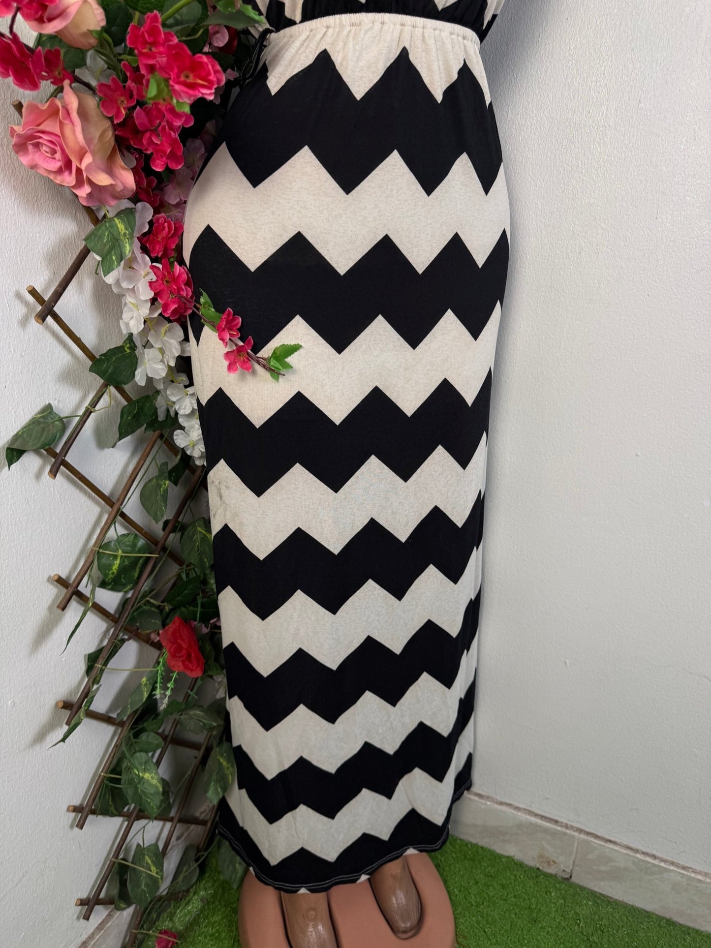 Robe bustier longue à imprimer - Perluna Store - kinshasa