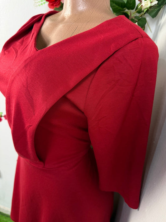 Robe courte évasée décolleté drapé - Perluna Store - kinshasa