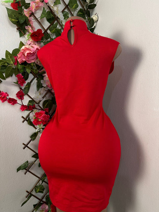 Robe courte moulante à colle gorgeon sans manche et petite fente - Perluna Store - kinshasa