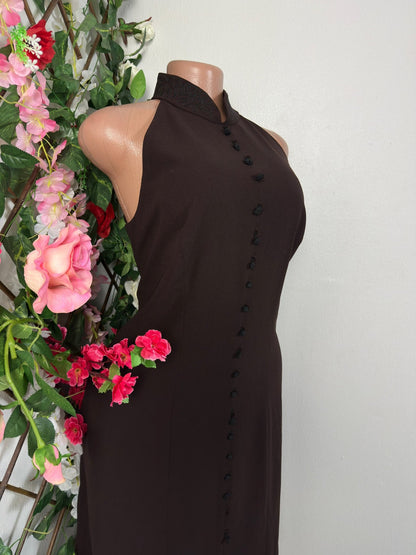 Robe décontracté sans manche avec bouton d'attache et colle remonté - Perluna Store - kinshasa