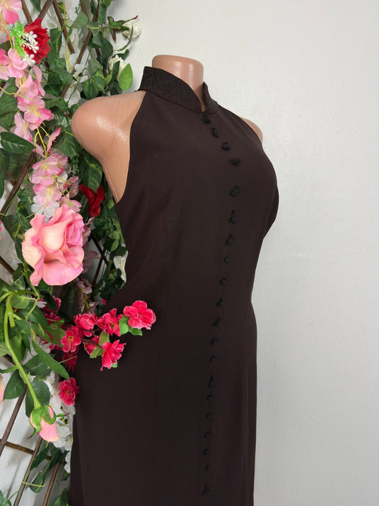 Robe décontracté sans manche avec bouton d'attache et colle remonté - Perluna Store - kinshasa