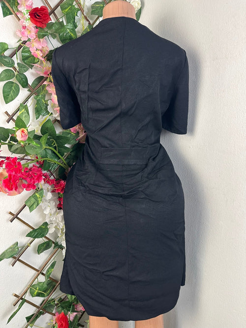 Robe droite à boutons manches courtes - Perluna Store