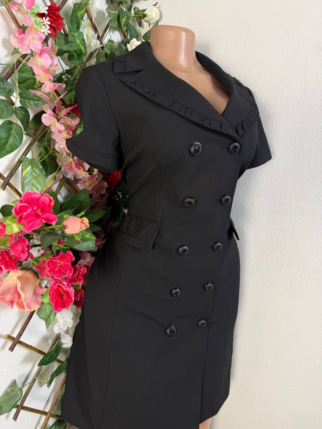 Robe droité à col veste avec boutons - Perluna Store