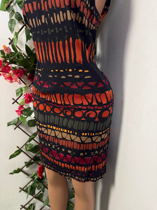 Robe droite à imprimer géométrique  - Perluna Store - kinshasa