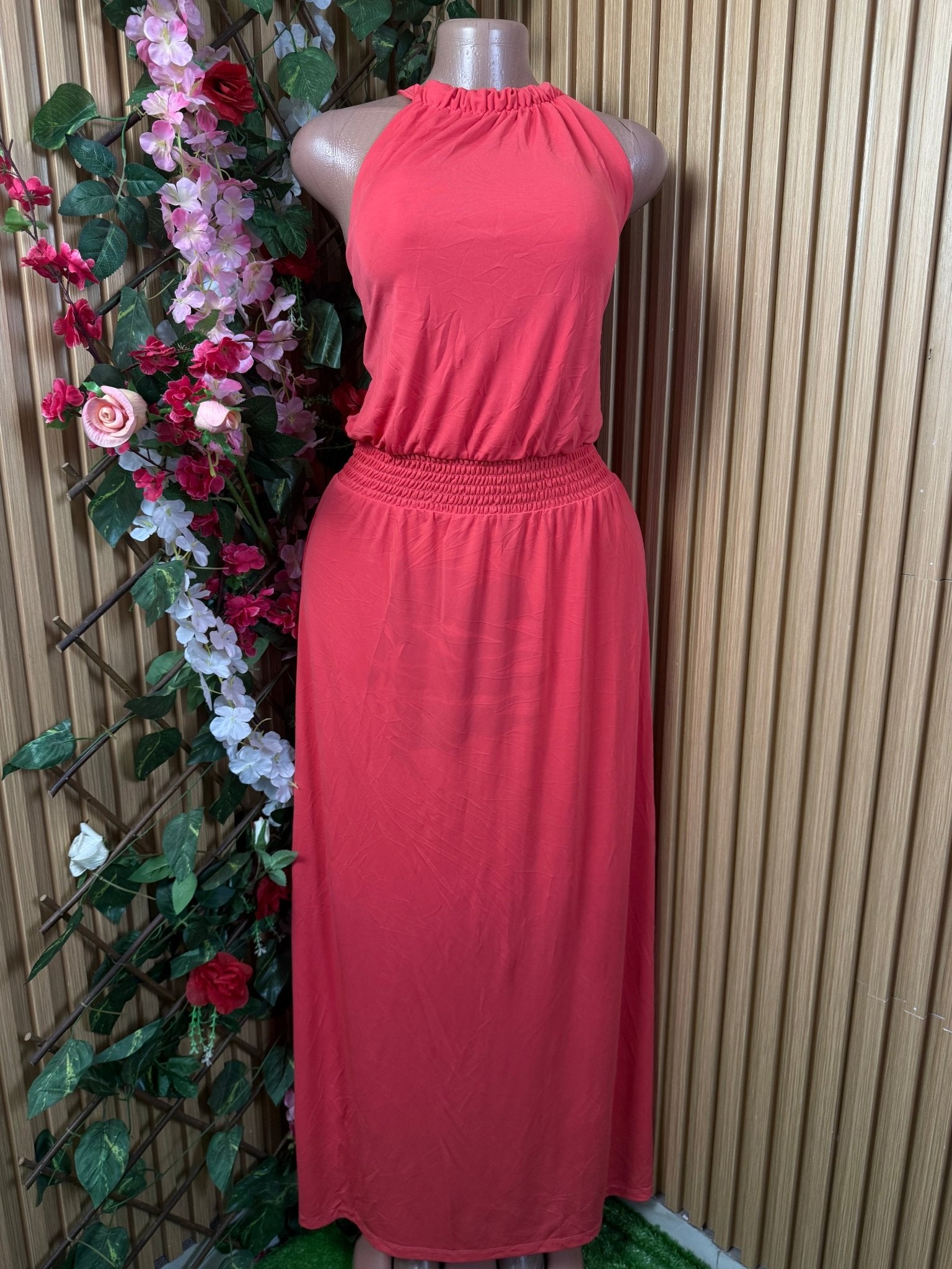 Robe droite élegante longue sans manches - Perluna Store