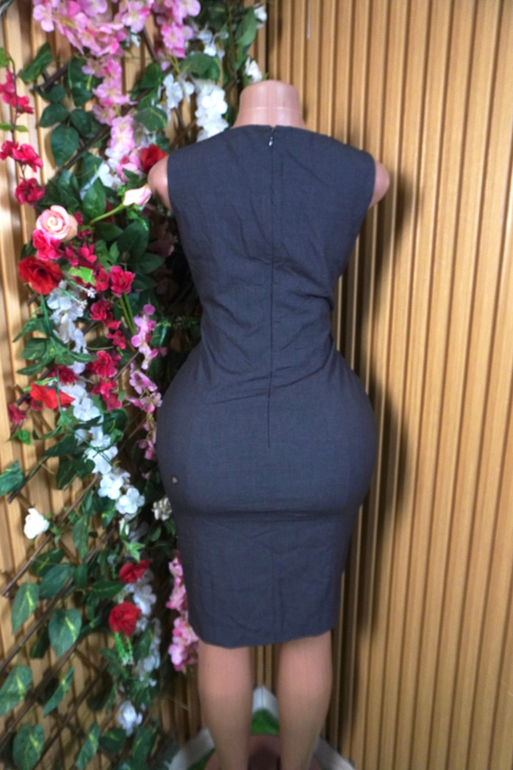 Robe droite sans manches décolletée-S - Perluna Store