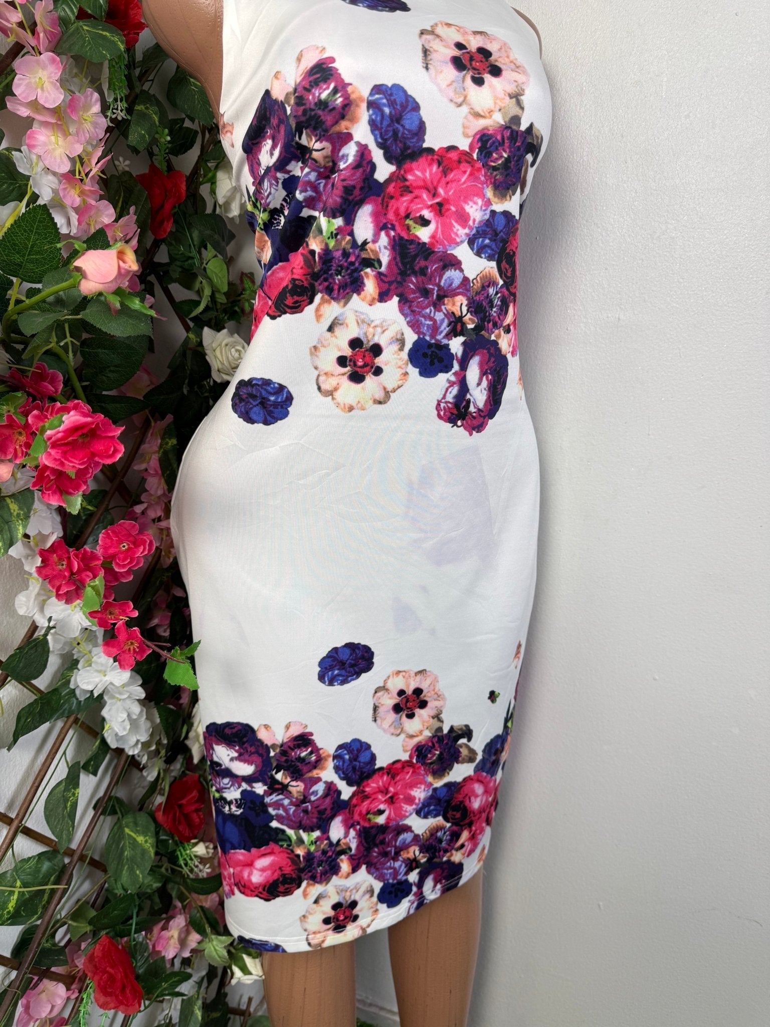 Robe droite imprimé fleurie - Perluna Store - kinshasa