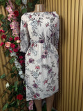 Robe droite manches 3/4 imprimée fleurie - Perluna Store